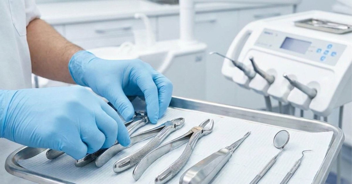 Dental instruments prepared for tooth extraction procedure in Wodonga
