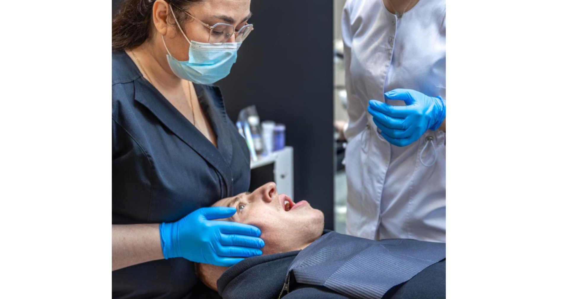 Dentist performing a bite assessment to diagnose jaw pain in Wodonga